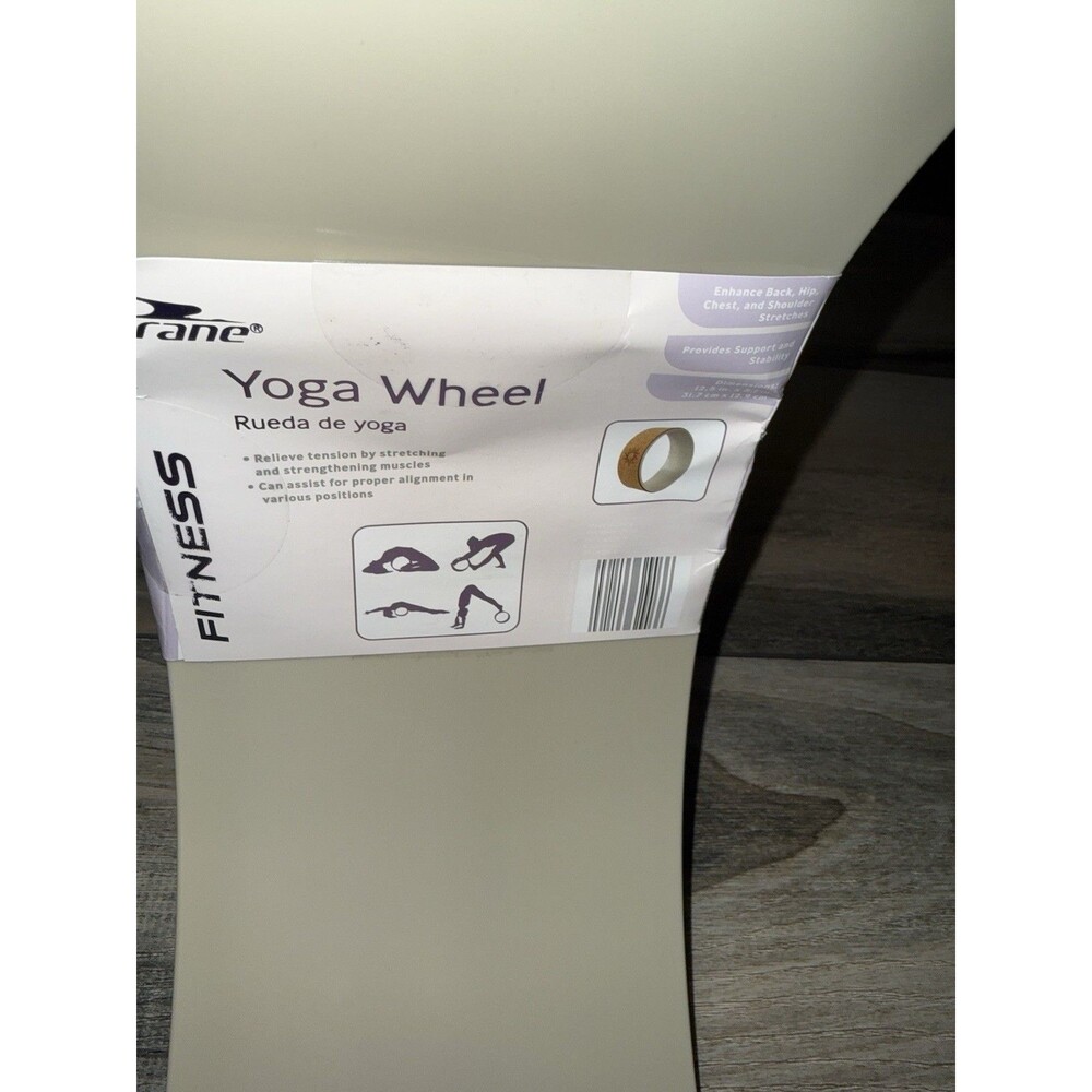 Yoga Wheel 12.5" Diameter 5" Wide Foam Padded Faux Wood Grain for Yoga/Back Pain - Picture 3 of 9
